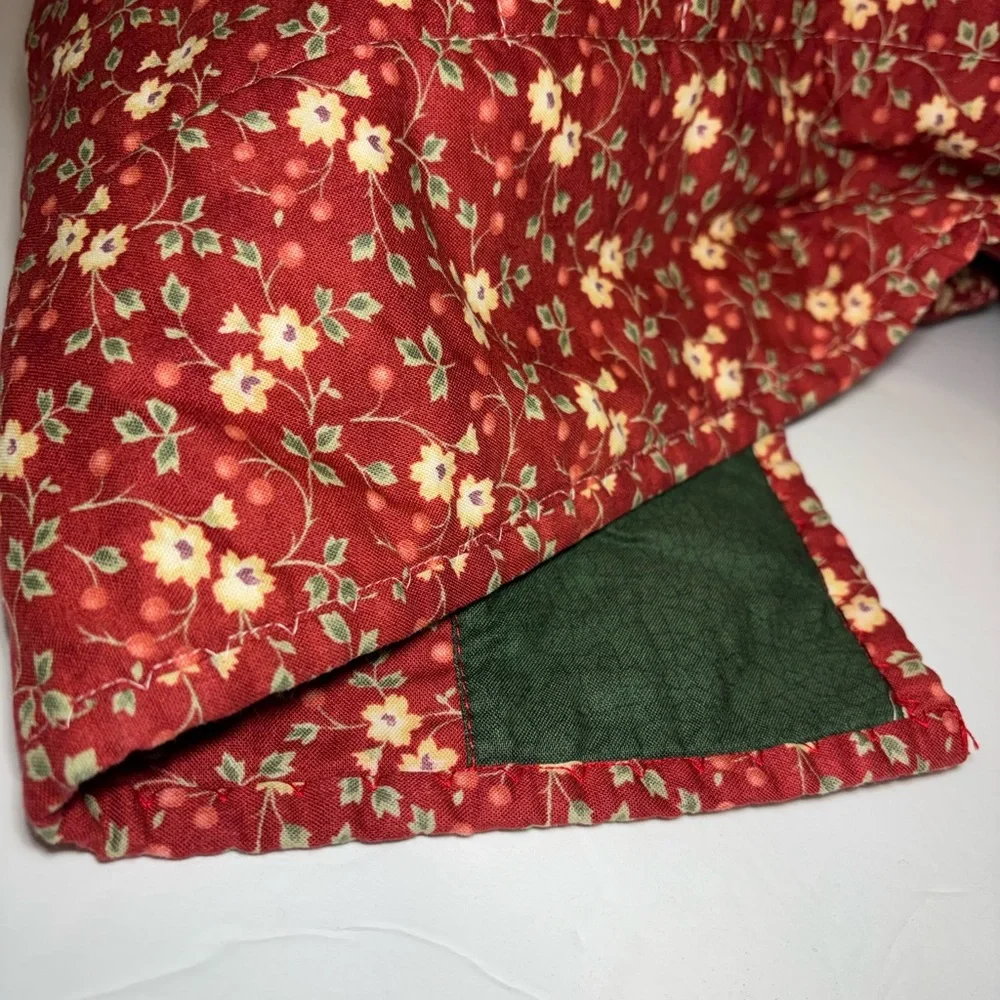 Alphabet Patchwork Quilt Handmade Stitched Floral Back Moody Cozy 34” X 33.5”
